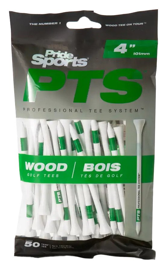 Pride Professional Tee System Prolength Max tees de madera verdes 101mm (4"), 50 unidades