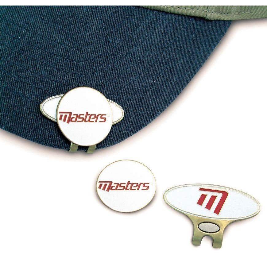 Masters Golf Cap Clip & Ball Marker, blanco/rojo