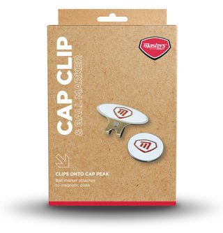Masters Golf Cap Clip & Ball Marker, blanco/rojo