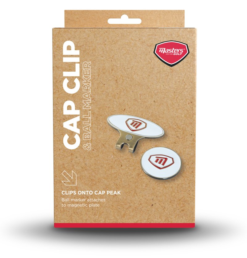 Masters Golf Cap Clip & Ball Marker, blanco/rojo