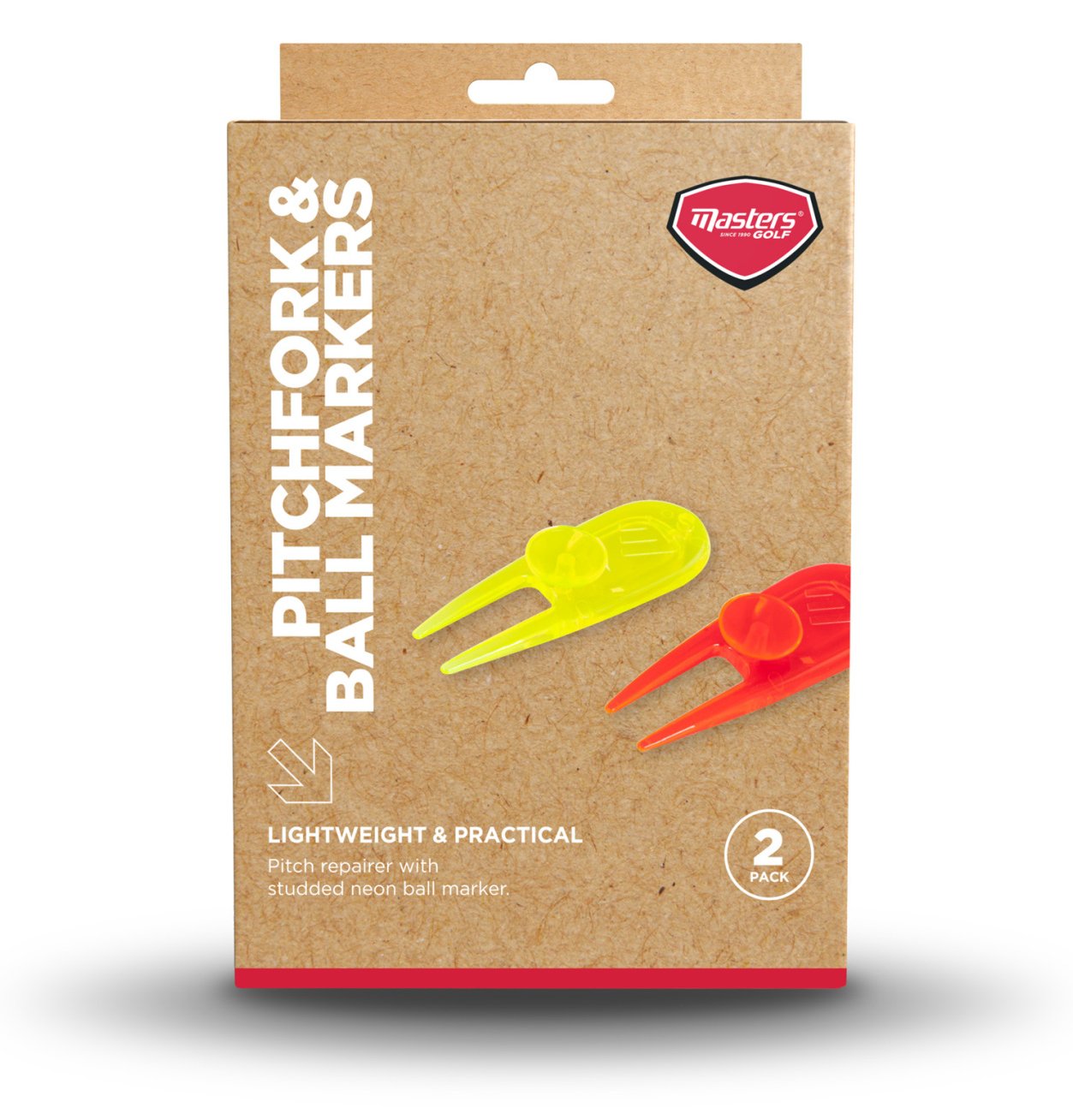 Masters Golf Neon PitchFork & Ball Markers (2 pack), multicolor