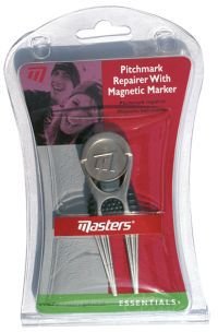 Masters Golf Masters Deluxe Pitchfork With Marker marcador de divot, plata