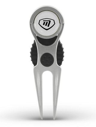 Masters Golf Deluxe Pitchfork With Marker marcador de green, plata