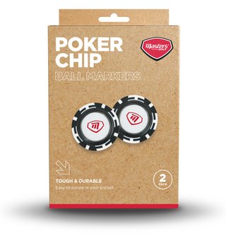 Masters Golf Poker Chips with Mag Ball Marker marcador de bola, negro/blanco