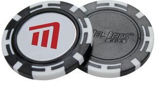 Masters Golf Poker Chips with Mag Ball Marker marcador de bola, negro/blanco