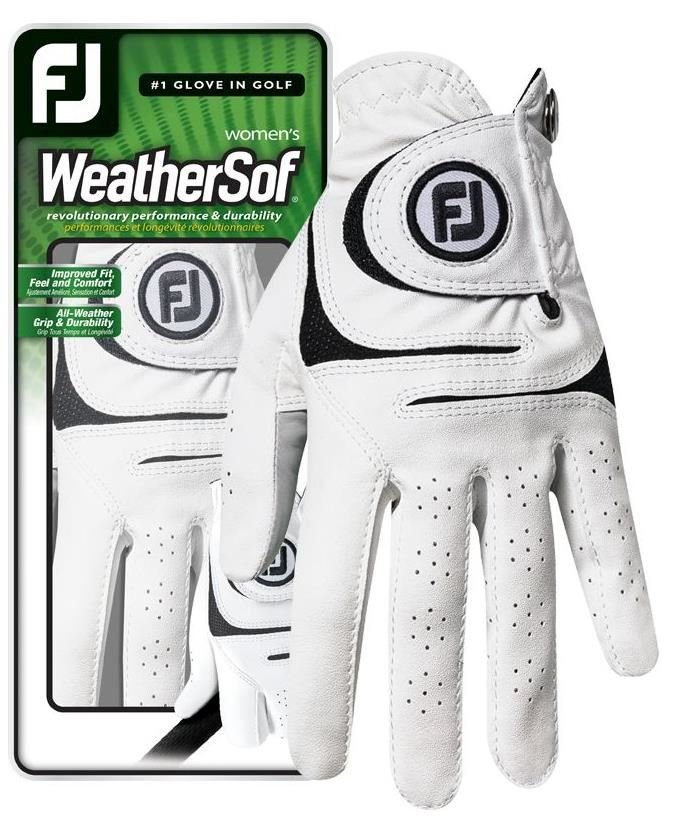 FootJoy WeatherSof 18 guante de golf mujer, blanco