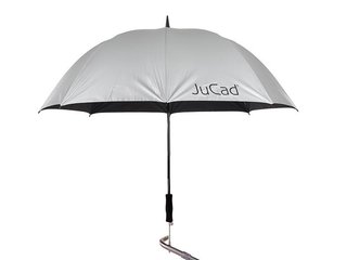 JuCad paraguas de golf telescópico automático 68" con pin, plateado (protección UV 99%/UPF50+)