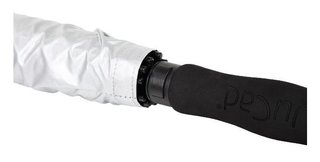JuCad paraguas de golf telescópico automático 68" con pin, plateado (protección UV 99%/UPF50+)