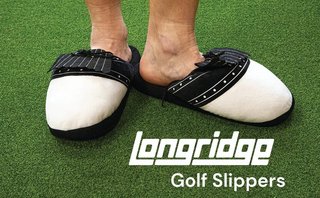 Longridge Golf Slippers (flaps) L (UK10-12) negro/blanco