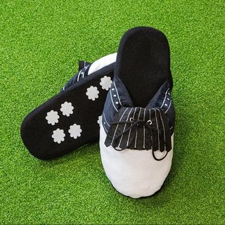 Longridge Golf Slippers (flaps) L (UK10-12) negro/blanco