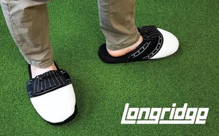 Longridge Golf Slippers (flaps) L (UK10-12) negro/blanco