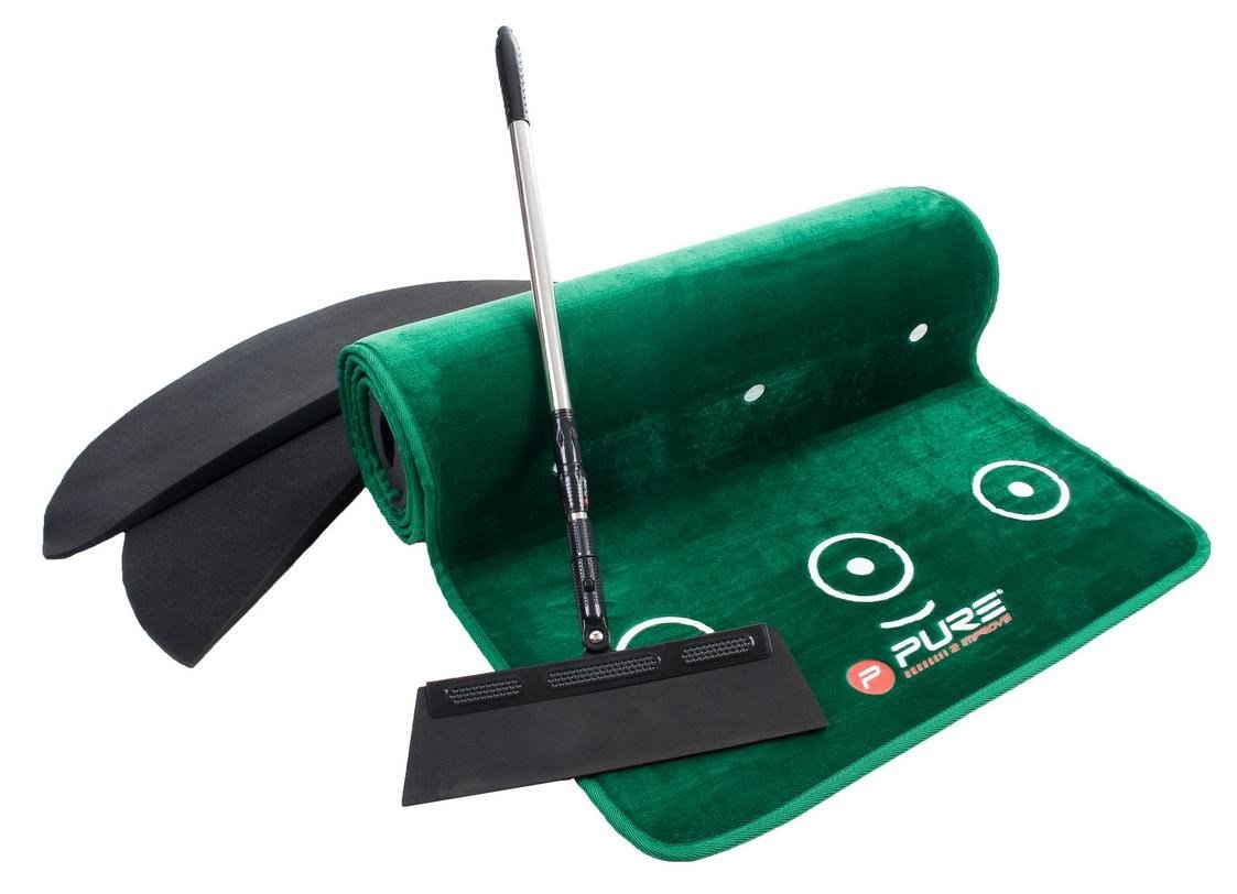 Pure 2 Improve Pure2Improve Dual Grain Putting Mat with Broom (335,3x69,9cm) ayuda de entrenamiento