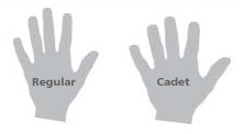 Comparación de ajuste de guante Cadet vs Regular