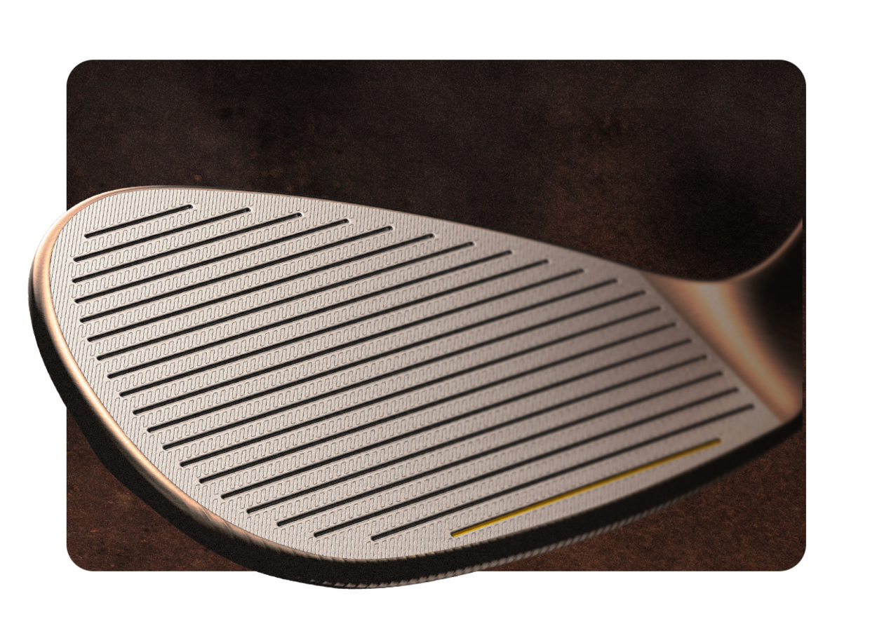 Cara cruda TaylorMade Hi-Toe 4 con ranura de relleno dorado