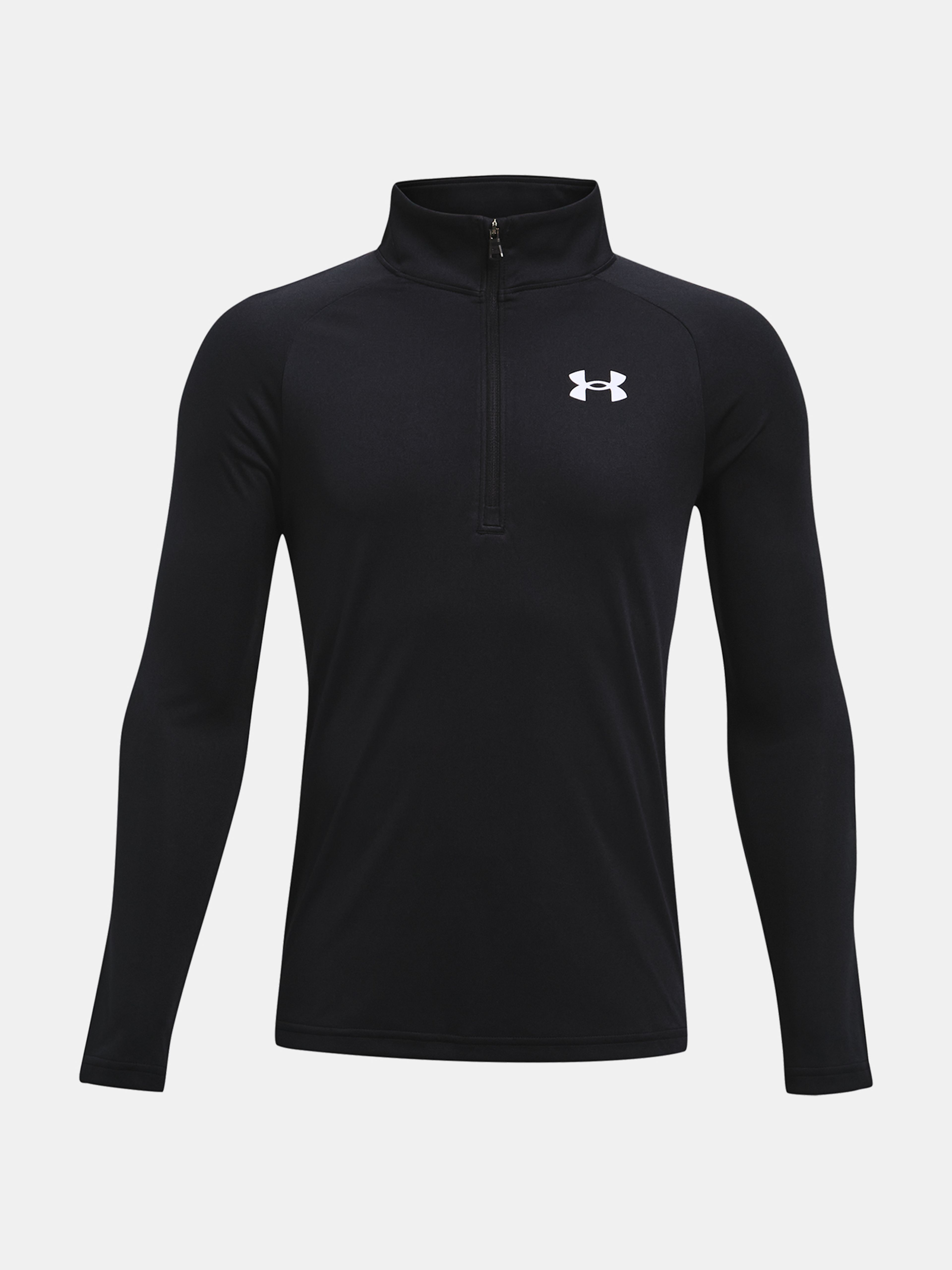 Camiseta para niño Under Armour Tech 2.0 1/2 Zip vista frontal negro