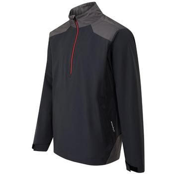 Chaqueta de golf impermeable de media cremallera Ping AquaDrive Negro/Asfalto – vista trasera