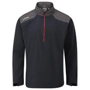 Chaqueta de golf impermeable de media cremallera Ping AquaDrive Negro/Asfalto – vista de detalle