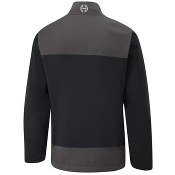 Chaqueta de golf impermeable de media cremallera Ping AquaDrive Negro/Asfalto – detalle lateral