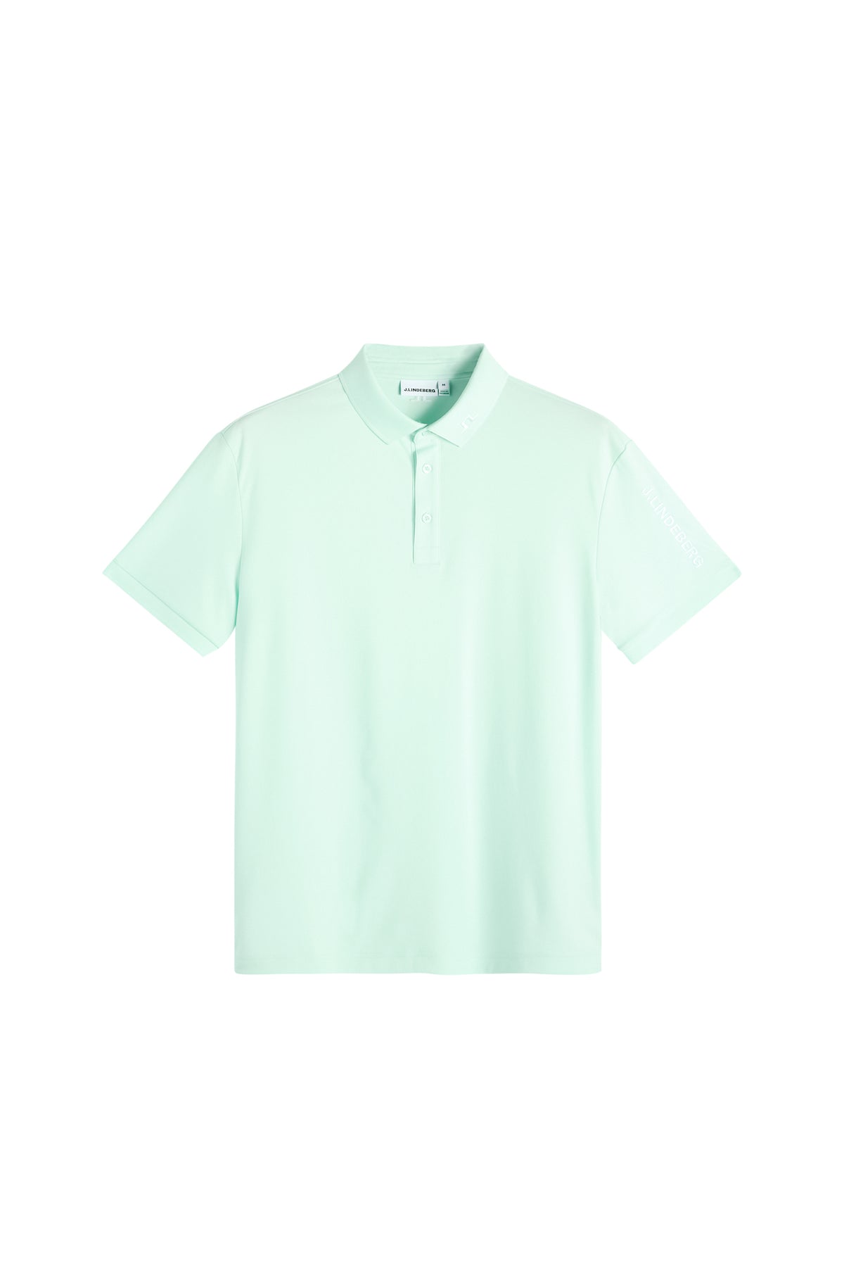 Polo J.Lindeberg Tour Tech Bay: detalle del cuello y del ajuste