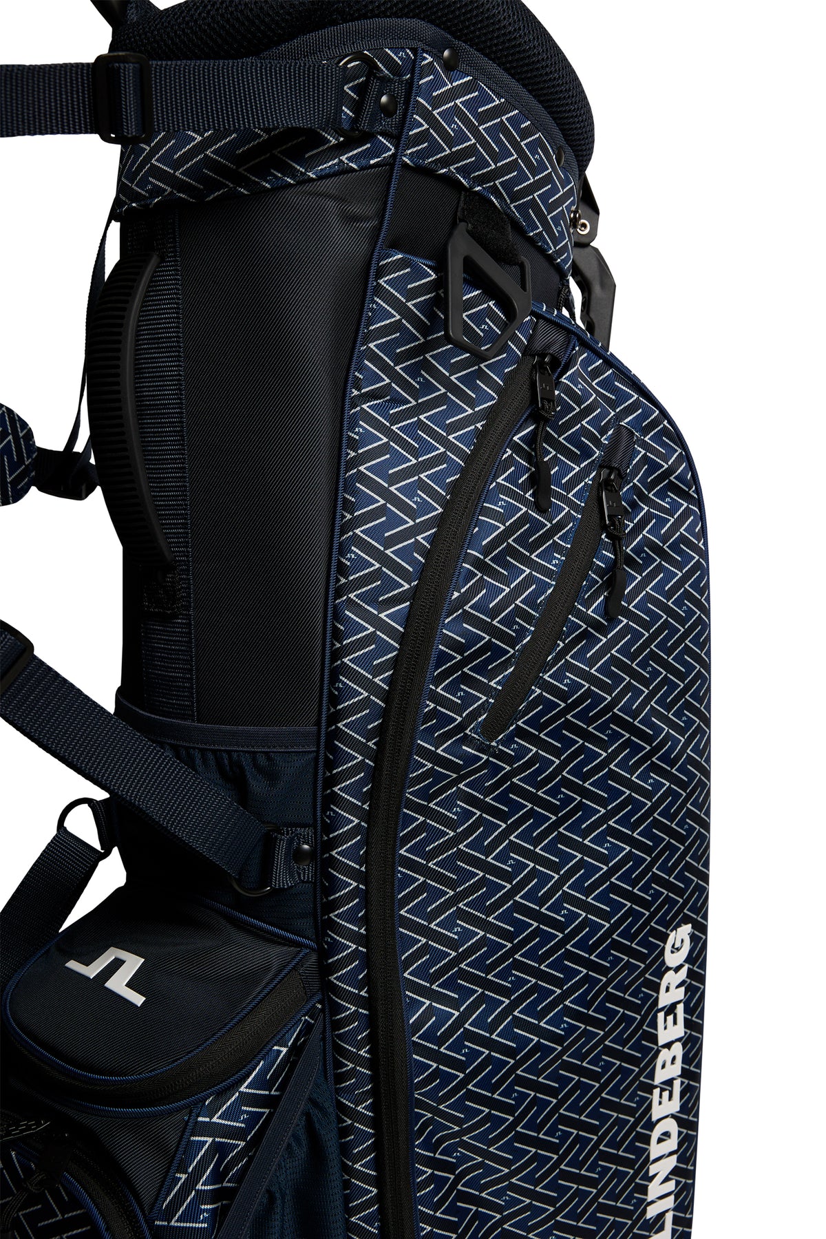 Bolsa de golf J.Lindeberg JL Flare Printed - detalle del estampado Ladder Estate Navy S