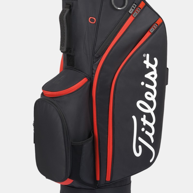 Distribución de bolsillos accesibles desde el carro de la Titleist Cart 14