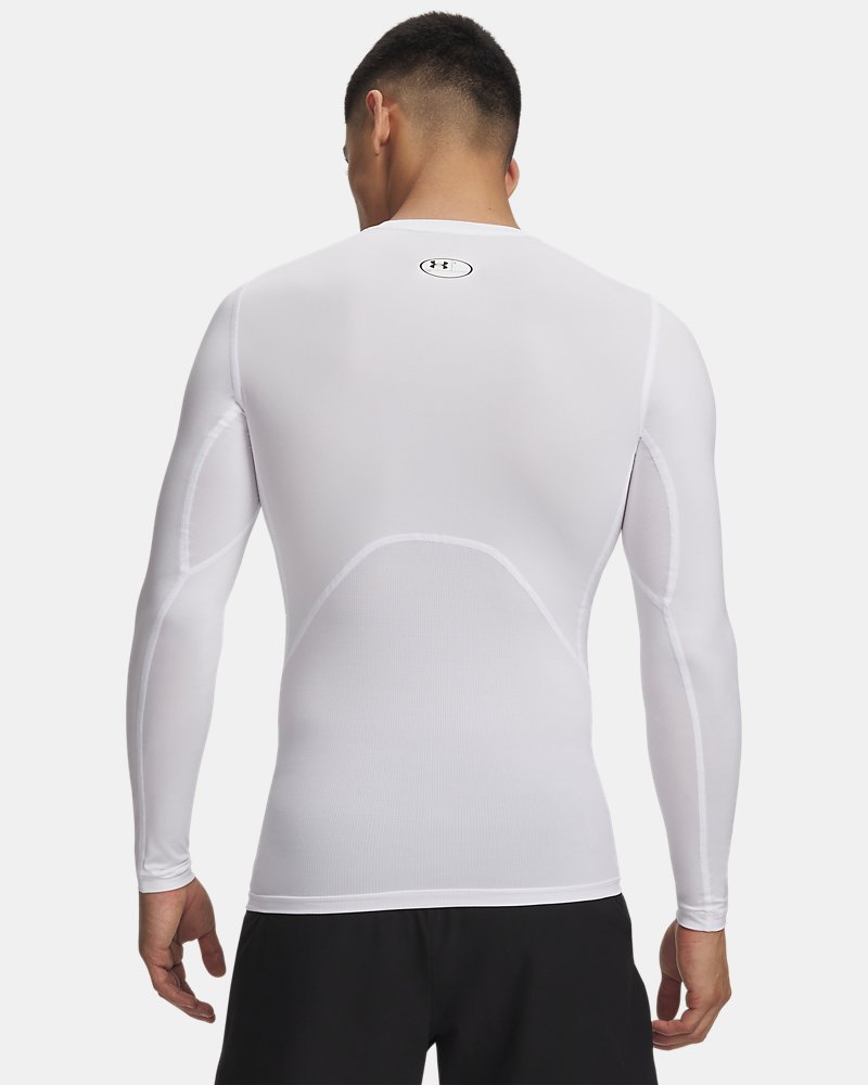 Camiseta de manga larga de compresión Under Armour HeatGear: vista trasera que muestra los paneles de ventilación de malla estratégicos