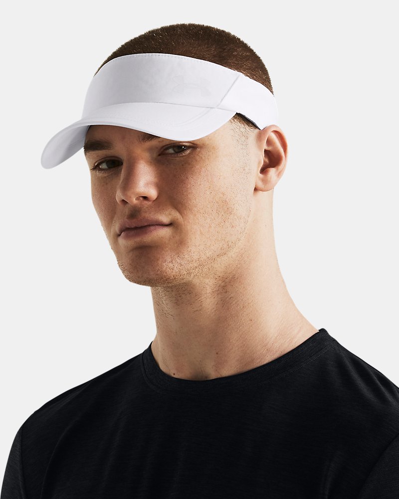 Under Armour Iso-Chill Launch Visor vista frontal blanca