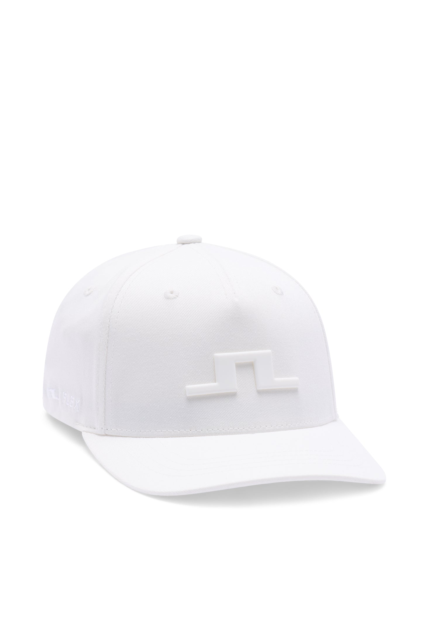 Gorra J.Lindeberg Heath blanca: vista trasera que muestra el logotipo en el centro de la parte posterior y el ajustador