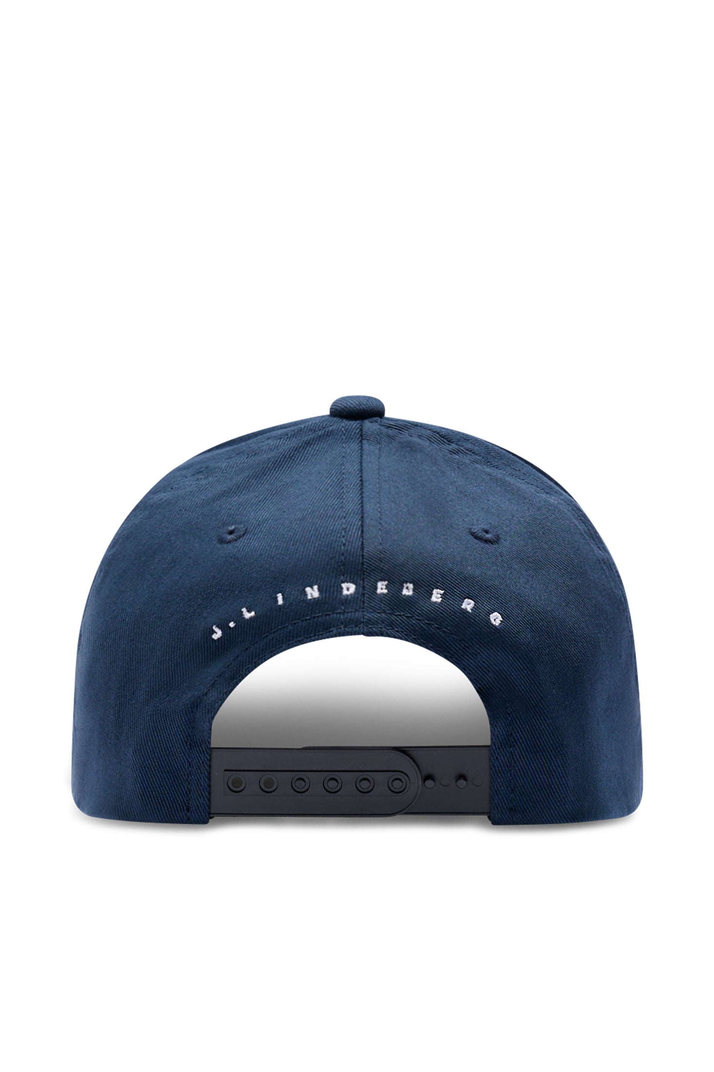 Gorra J.Lindeberg Heath JL Navy – detalle del ajuste trasero y de la marca