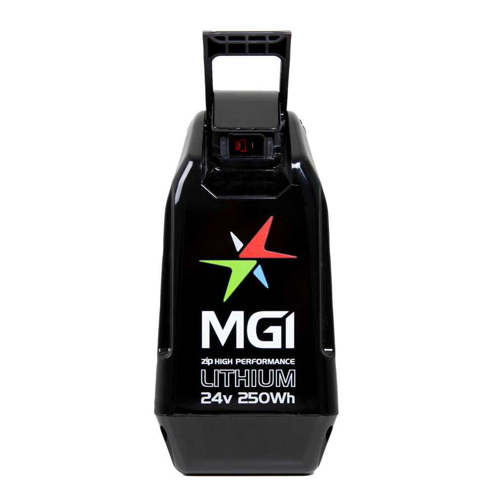 MGI 2024 Zip 24V 250Wh Lithium Battery — vista frontal