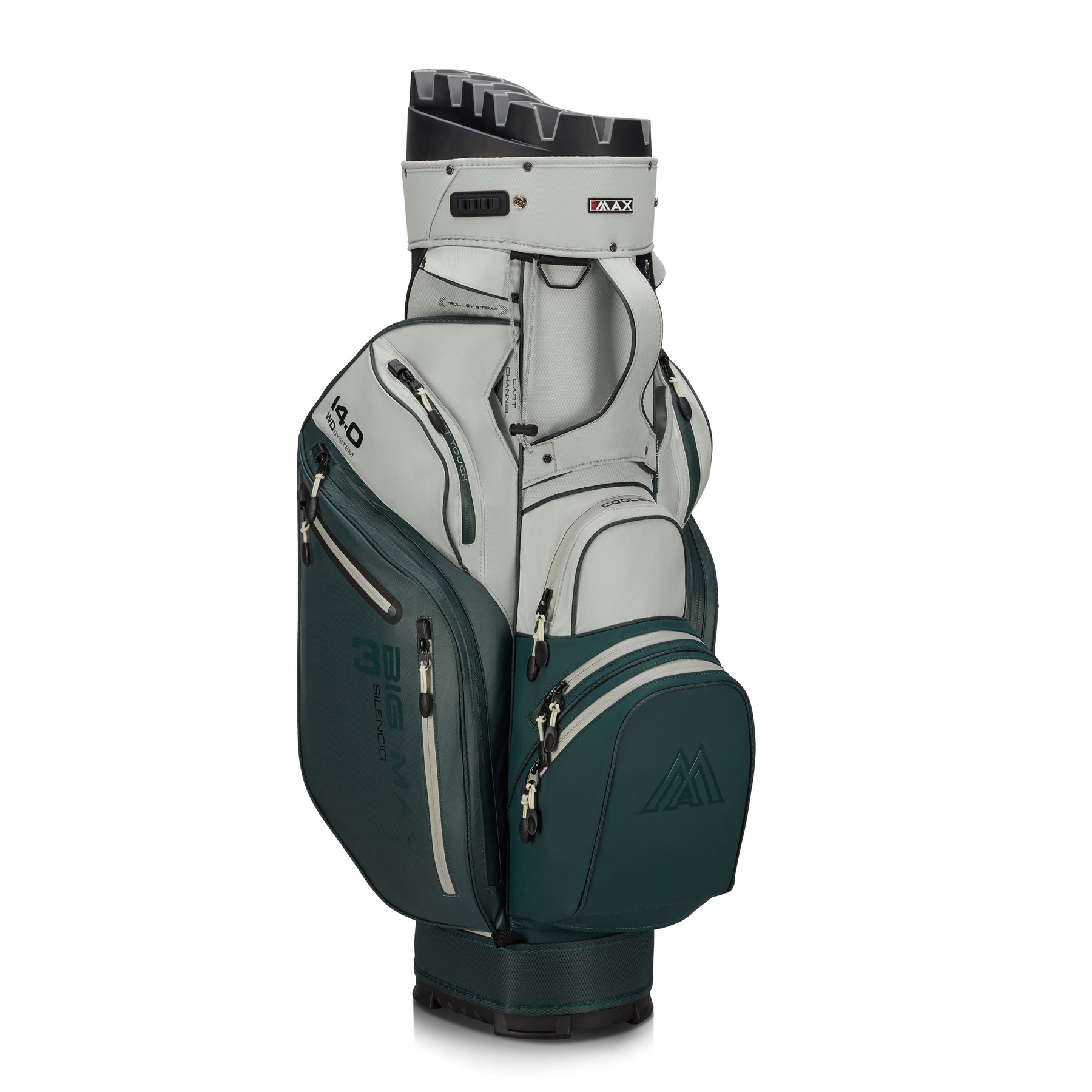 Big Max Dri Lite Silencio 3 — cart-friendly dual strap channel system