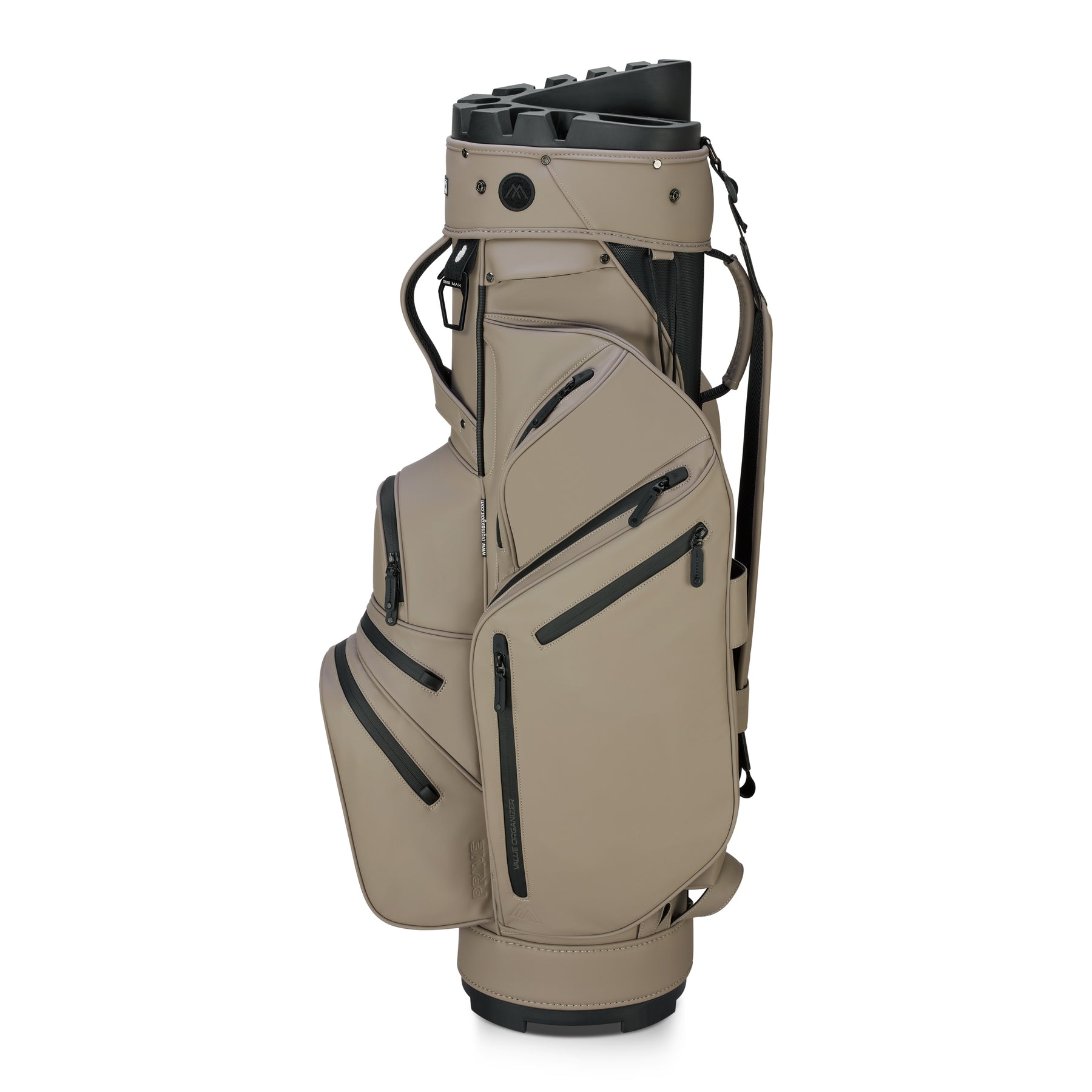 Bolsa de carro Big Max Dri Lite Silencio Prime color topo — vista lateral mostrando la disposición de los bolsillos