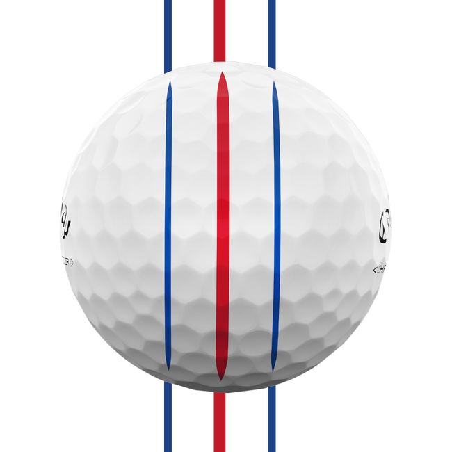 Callaway Chrome Tour X 2026 — Líneas de alineación Triple Track en la bola