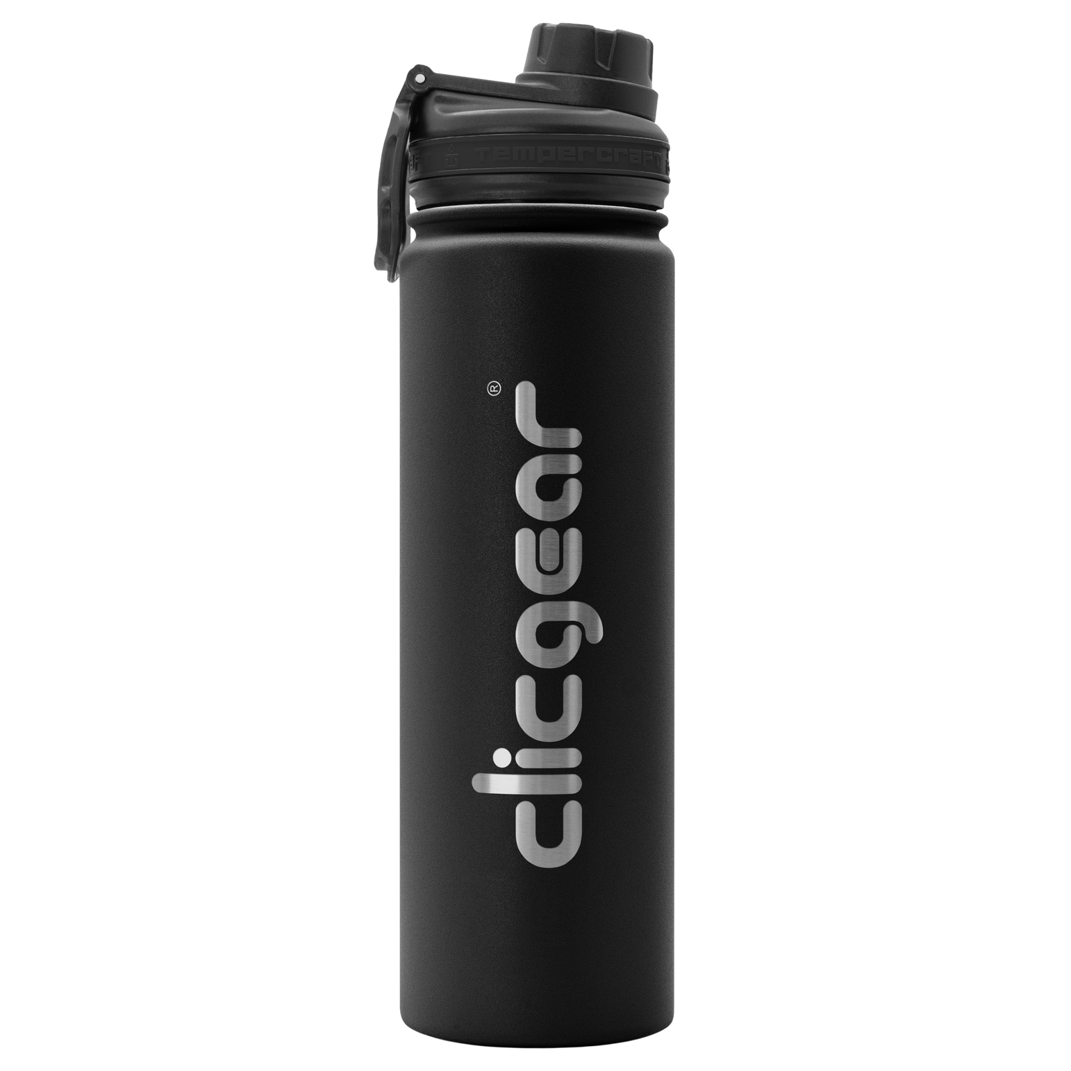 Botella de agua aislada Clicgear de 22 oz en negro