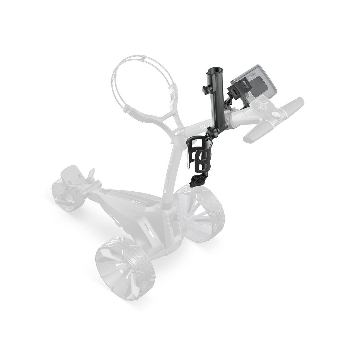 Motocaddy Essential Accessory Pack montado en carro eléctrico