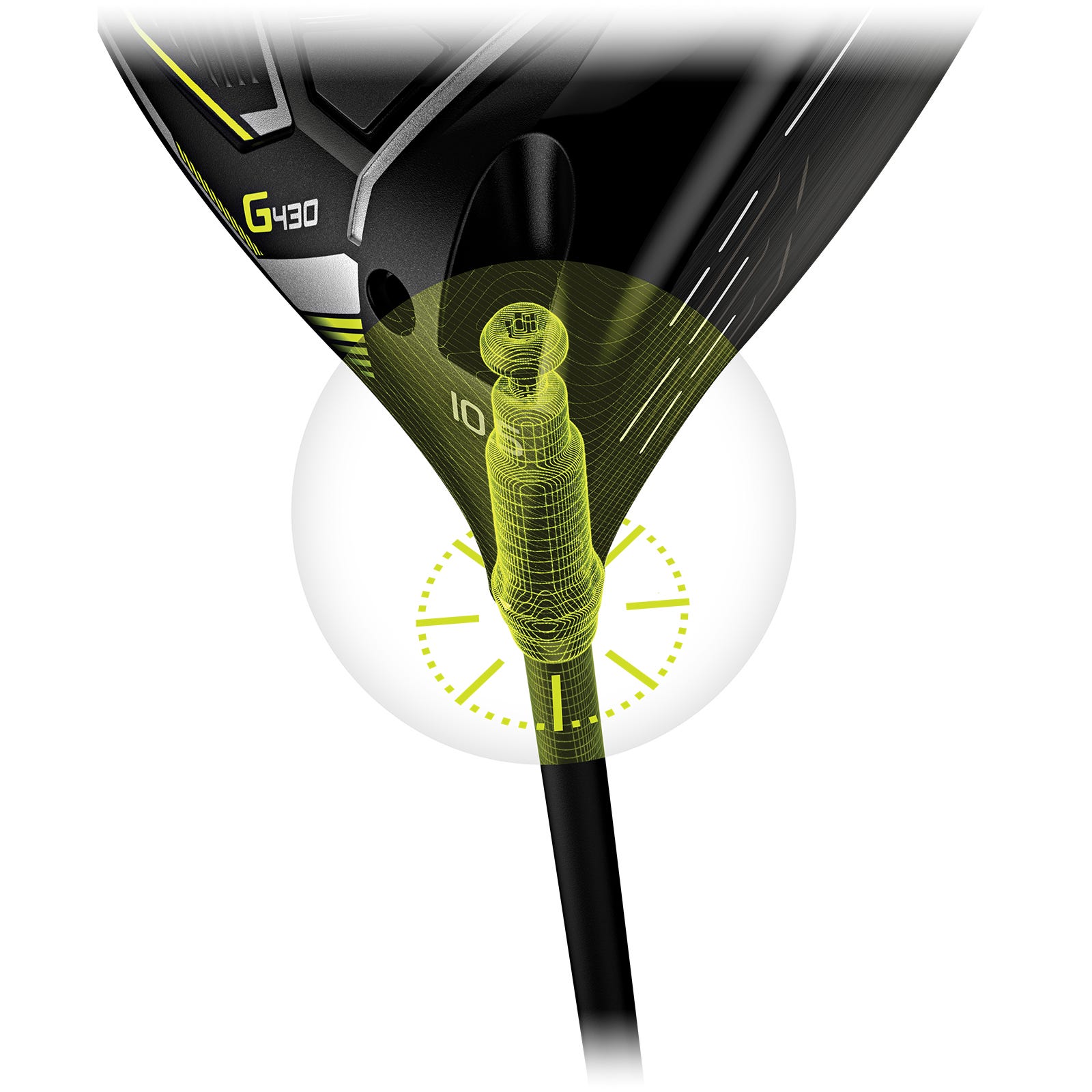 PING G430 Trajectory Tuning 2.0 hosel adjustability illustration
