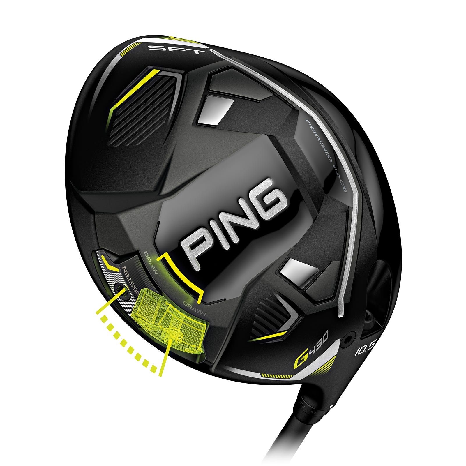 Ilustración del peso del driver PING G440 SFT mostrando la posición del CG