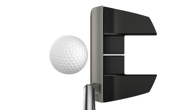 Ping Scottsdale putter at address position showing alignment aids