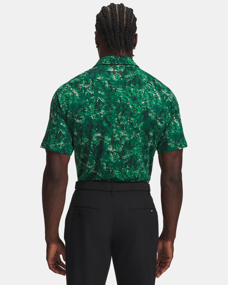 Polo UA Playoff 3.0 Printed – vista trasera, verde
