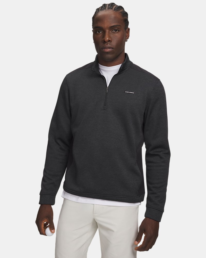 UA SweaterFleece Hybrid – vista frontal, negra