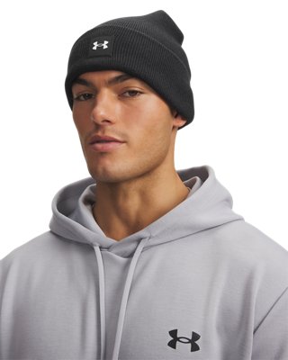 Under Armour Halftime Cuff Beanie vista estilo de vida, blanco y negro