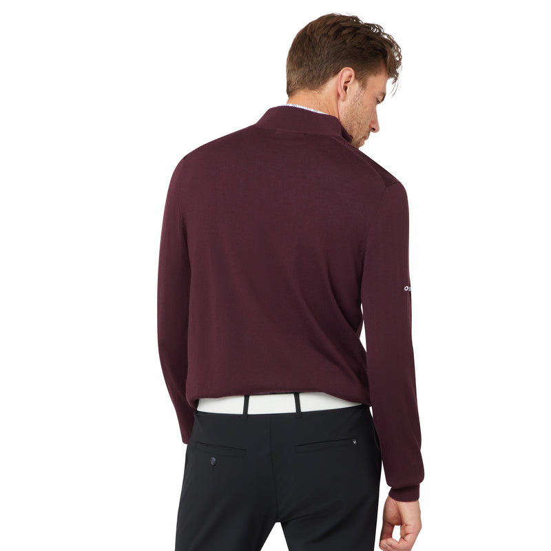 Callaway Blended Merino 1/4 Zip Sweater Italian Plum – vista de detalle