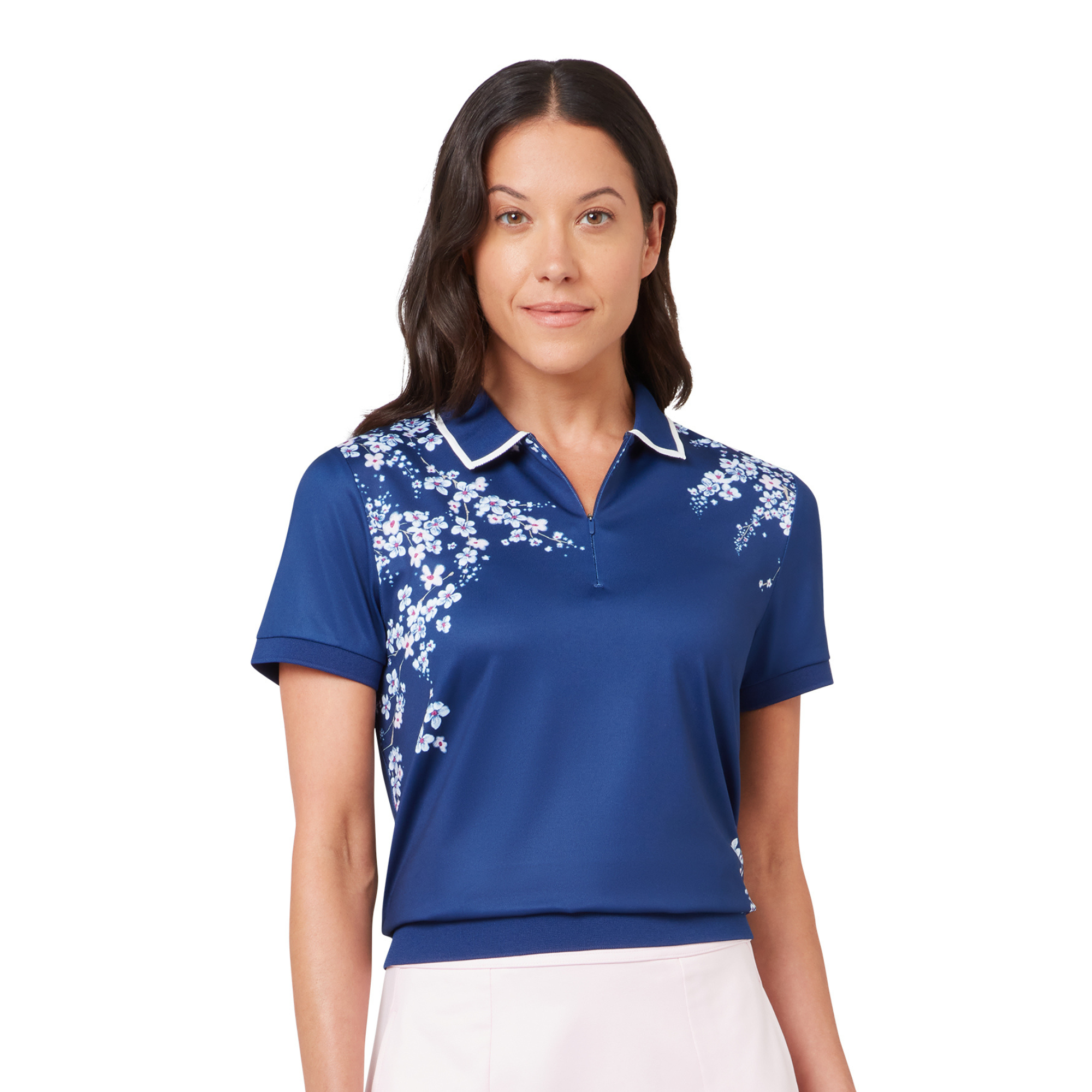Polo Callaway Floral Blossom para mujer azul oscuro – vista frontal