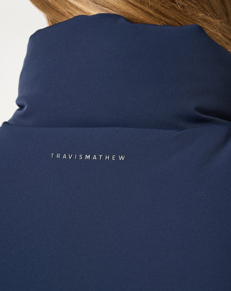 Travis Mathew Moontide Bonded Vest 2.0 – dobladillo elástico ajustable y bolsillos con cremallera