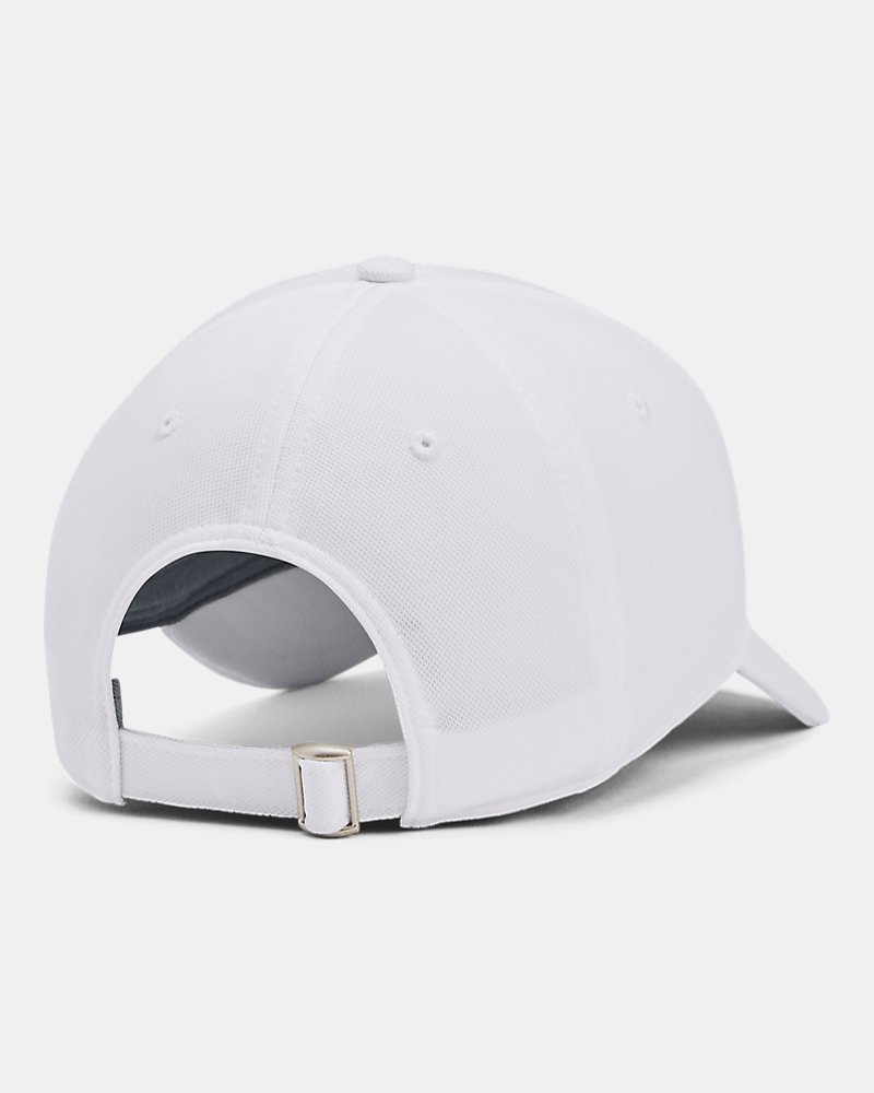 Gorra Under Armour Blitzing Low – vista trasera, blanca