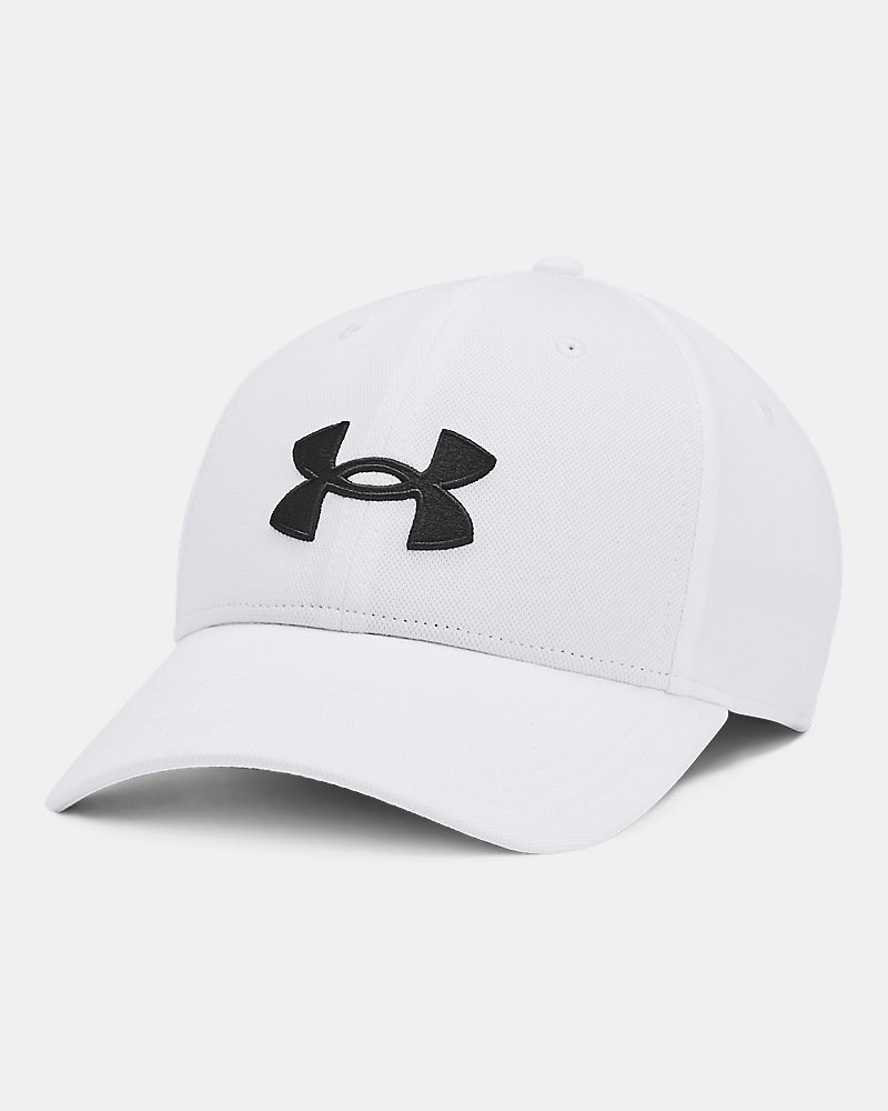 Gorra Under Armour Blitzing Low – vista frontal, blanca
