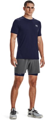 Under Armour HeatGear Fitted Short Sleeve – Midnight Navy, vista lateral
