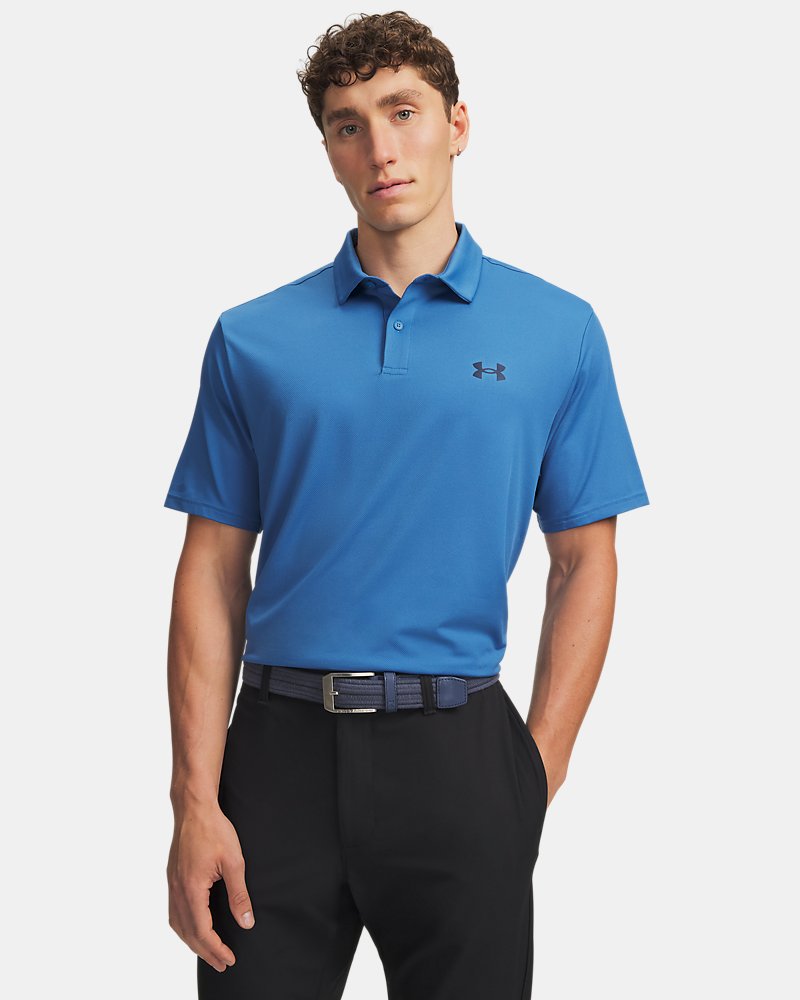 Under Armour Matchplay polo vista frontal en azul egeo