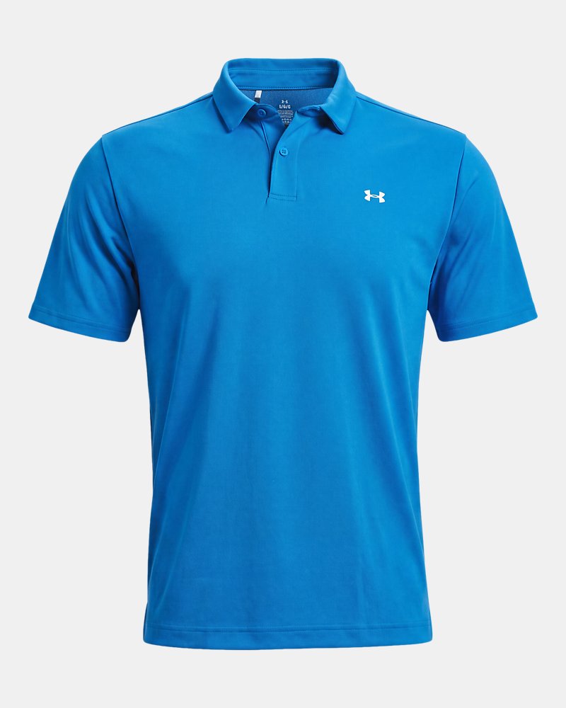 Polo Under Armour Tee To Green Pique – vista frontal, azul egeo