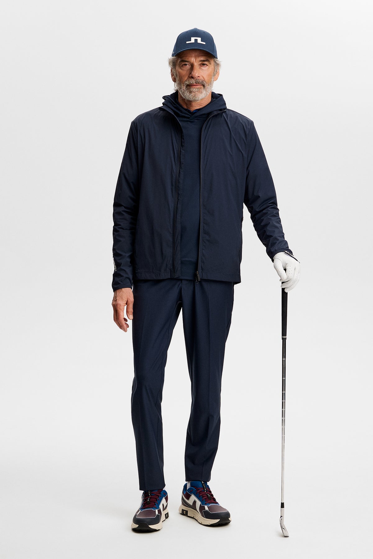 Chaqueta J.Lindeberg Tour Tech Packable JL Navy – detalle de cremallera y bolsillo